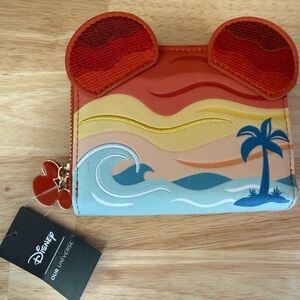 Disney Our Universe Sunset Mickey Ears Zip Wallet NWT